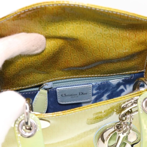 Christian Dior Lady Dior Patent Leather Trotter Embossed Bag with Strap and Card - Picture 14 of 16